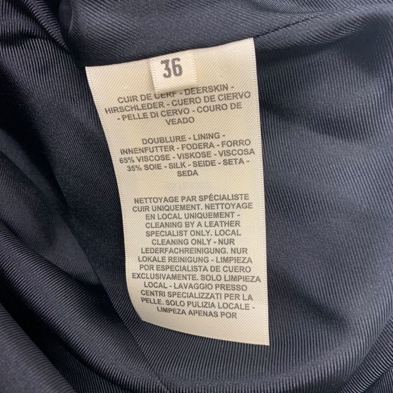 Hermes Outerwear Deerskin Black Long Vest Gilet Serie Button