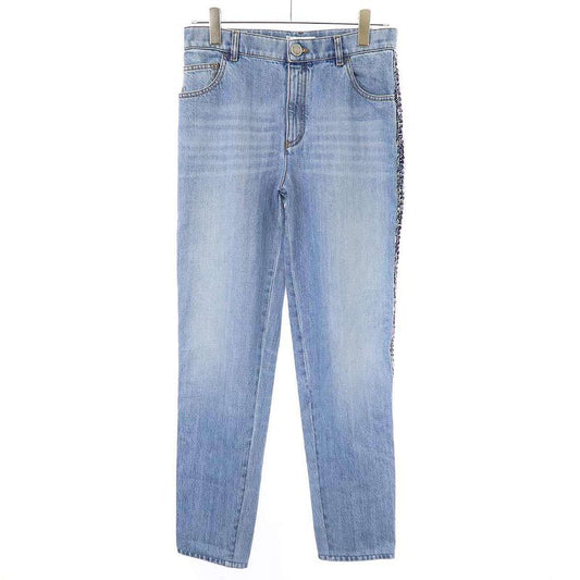 Chanel Coco Stitch Tweed Line Denim Pants P59532v45242 Indigo 38