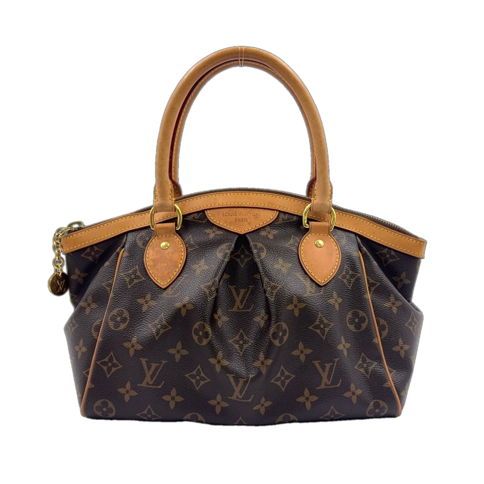 Louis Vuitton Tivoli PM Monogram Leather Brown Handbag Gold