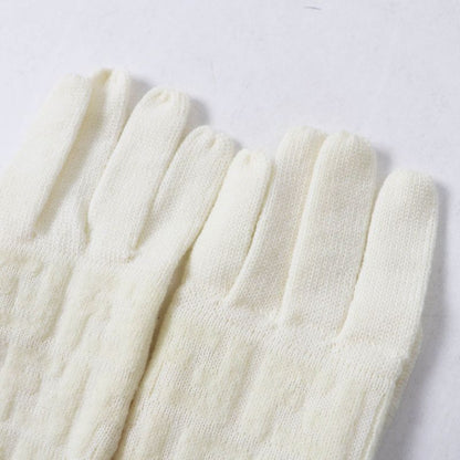 Fendi 00018401 Wool Zucca Pattern Knit Gloves/ Gloves Ivory 42 Made In Italy