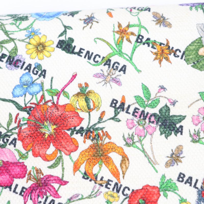 Gucci×Balenciaga 681710 Floral Round Zip Leather Long Wallet Long Wallet