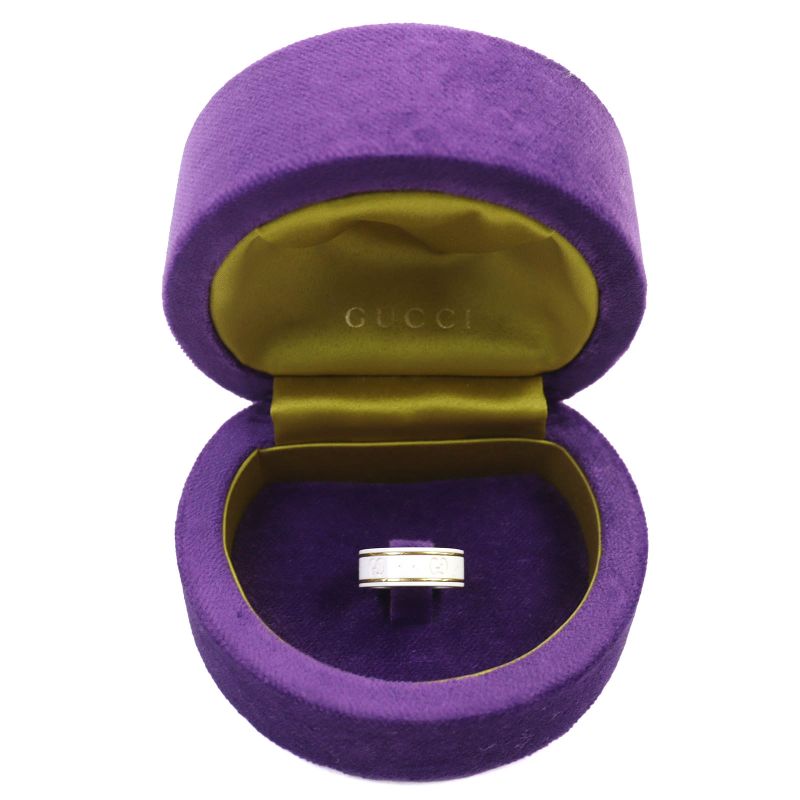 Gucci Ceramic 18K Iconic Ring Ggring Ring White Gold Size Equivalent To Approx