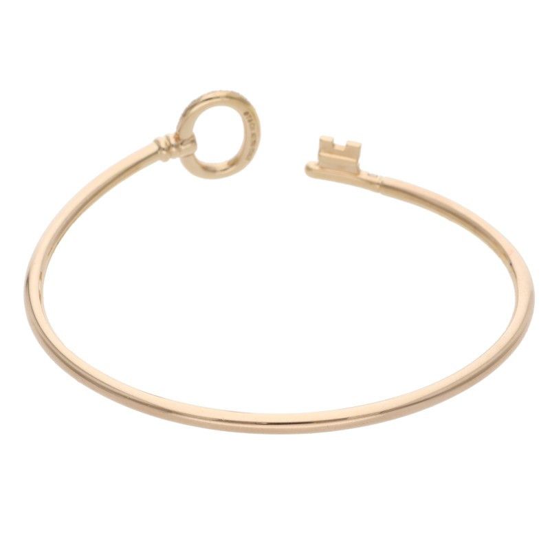 Tiffany & Co Key Wire 18K Pink Gold Diamond Bangle Men's