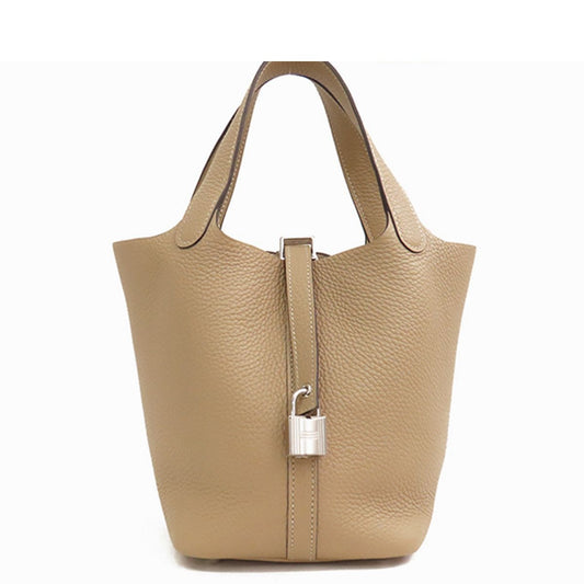Hermes Picotin Lock PM Trench Silver Taurillon Handbag