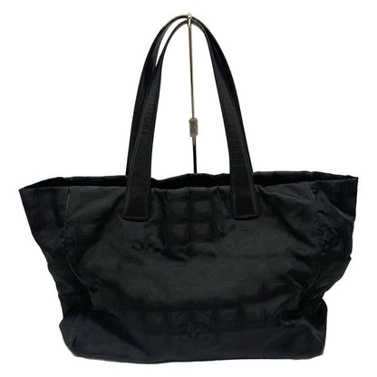 Chanel New Travel Line Tote MM Black Leather