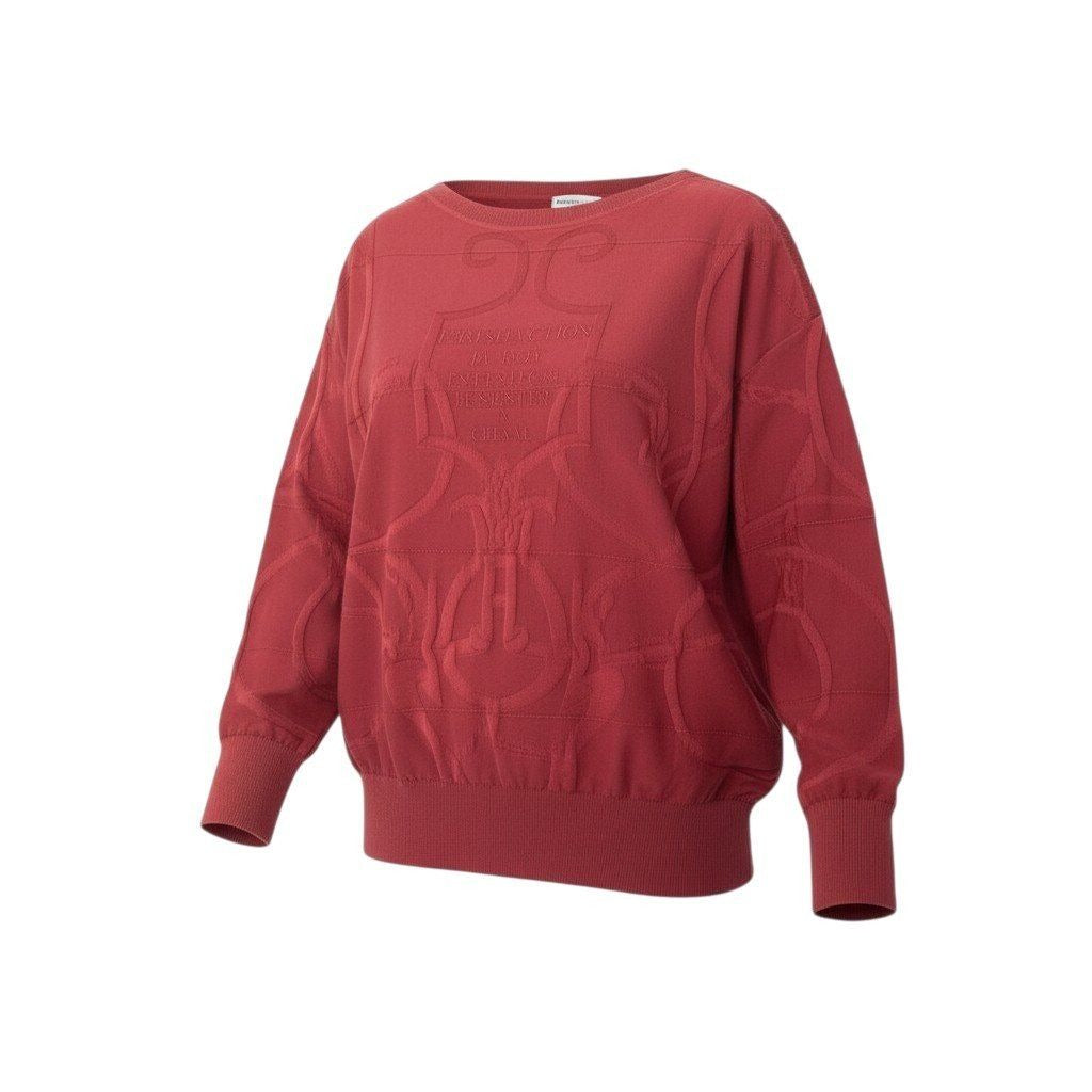 Hermes Ec5 L'instrvction Imperiale de Embroidery Dali Knit Sweater 42 Red