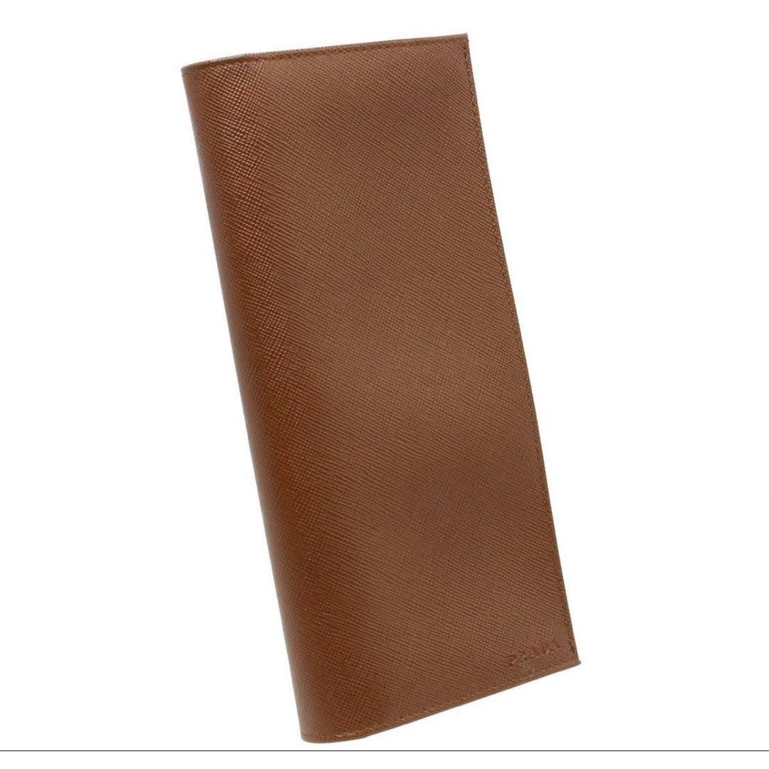 Prada Sapphire Leather Logo Bifold Long Wallet