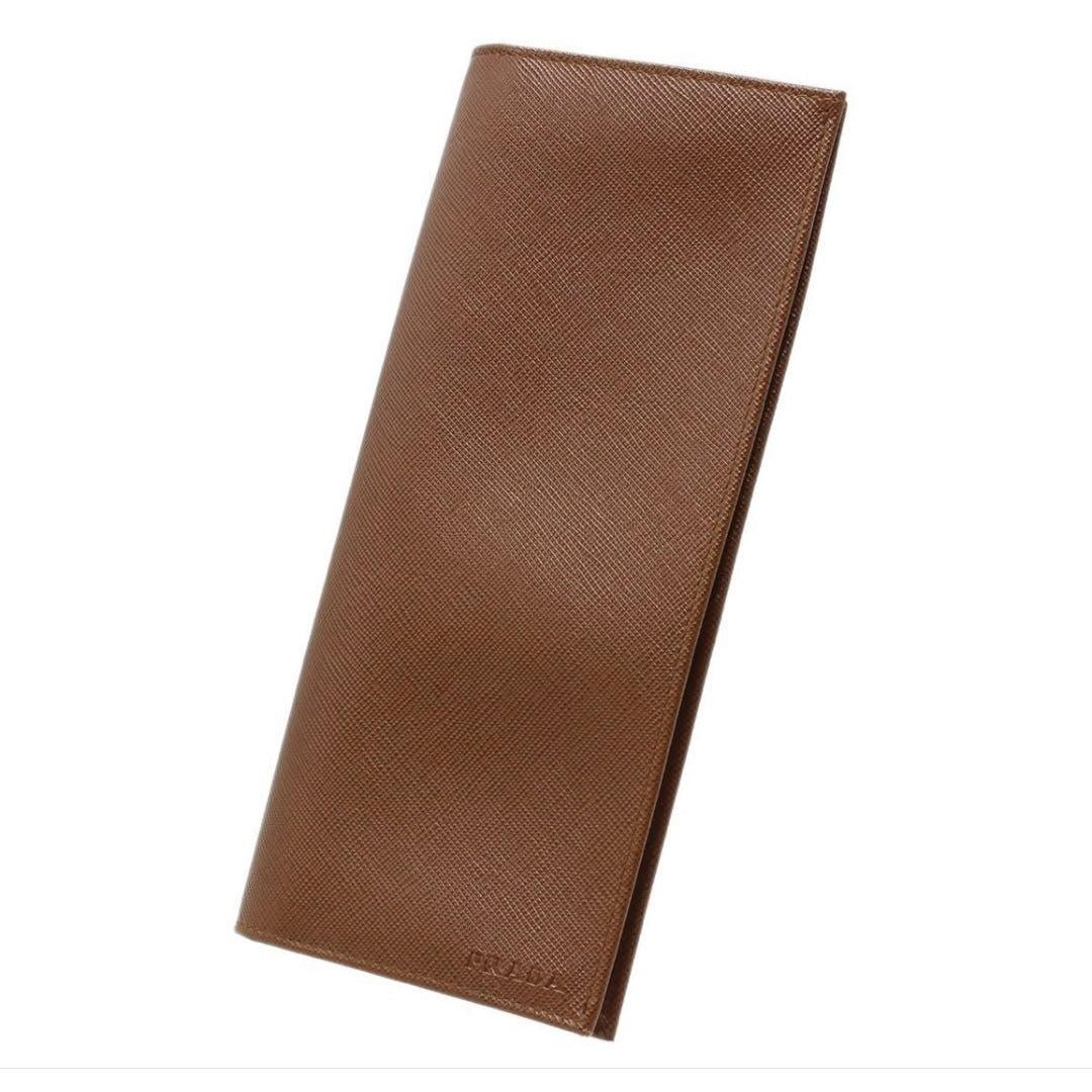 Prada Sapphire Leather Logo Bifold Long Wallet