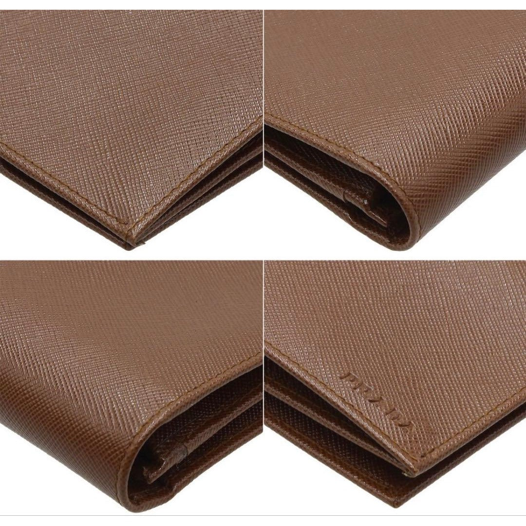 Prada Sapphire Leather Logo Bifold Long Wallet