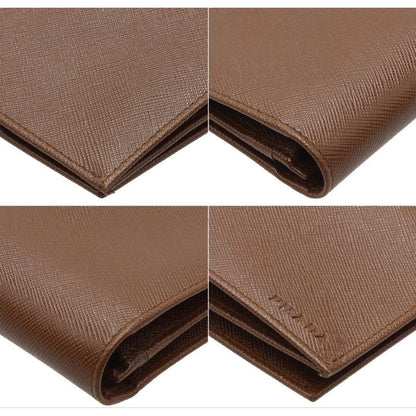 Prada Sapphire Leather Logo Bifold Long Wallet