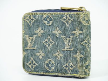Authentic Louis Vuitton Mini Zippy Wallet Monogram Denim Fold Wallet Compact