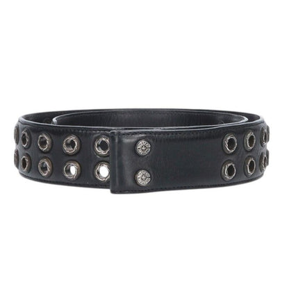 Chrome Hearts Strap Dbl Grommet Double Leather Black
