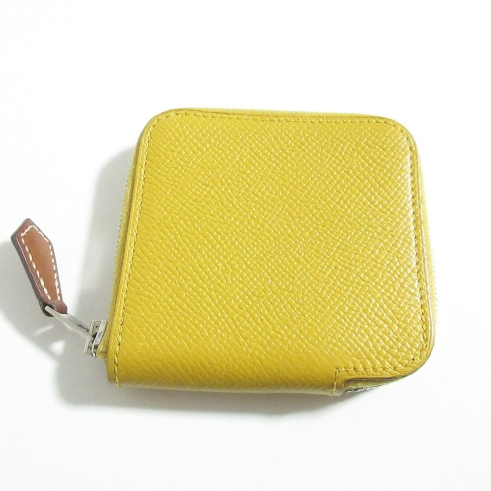 Hermes Azap Mini Silk in Veau Coin Purse Joan Ampoule Yellow
