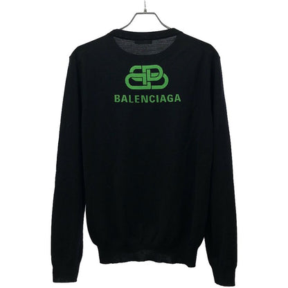 Balenciaga 19aw BB Logo Crew Neck Knit Sweater 583117 T1439 Black M