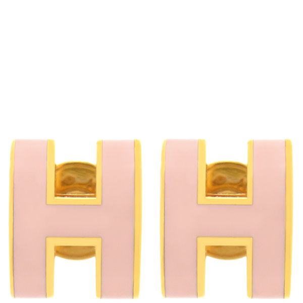 Hermes Earrings Pop Ash Hearrings Mini GP Enamel Rose Dragee X Gold Hardware