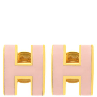 Hermes Earrings Pop Ash Hearrings Mini GP Enamel Rose Dragee X Gold Hardware