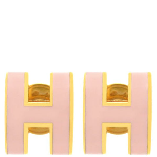 Hermes Earrings Pop Ash Hearrings Mini GP Enamel Rose Dragee X Gold Hardware