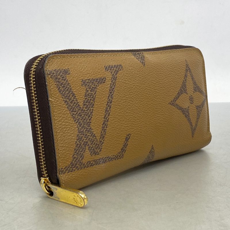 Louis Vuitton Long Wallet Monogram Giant Reverse Zippy Wallet M69353 Brown Men