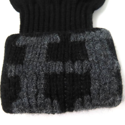 Hermes 100% Cashmere Margiela Period H Logo Knit Gloves Black SM Made In Italy