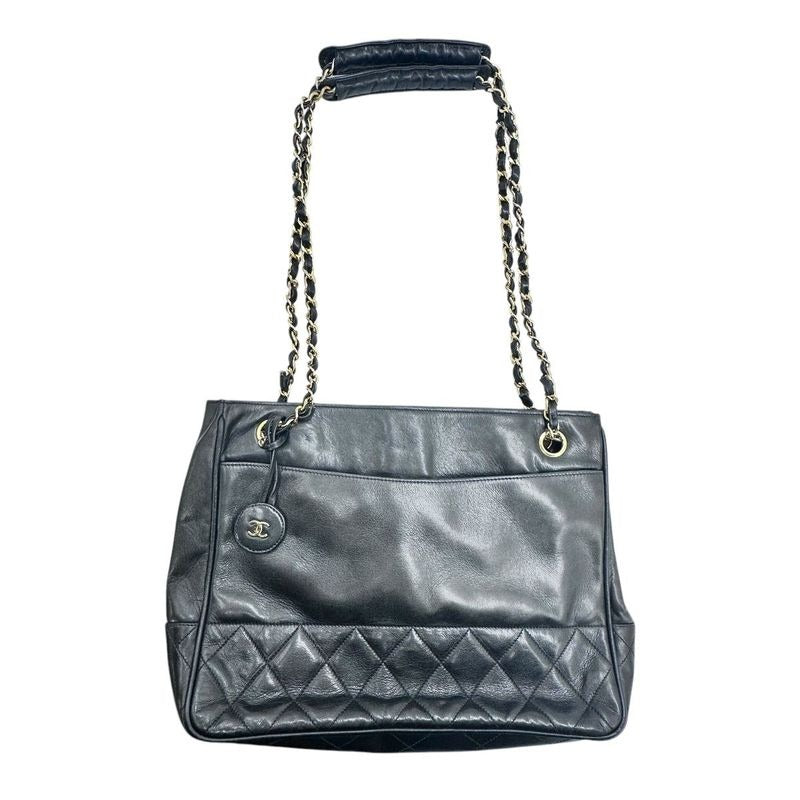Chanel Quilted Chain Shoulder Bag Black 1877