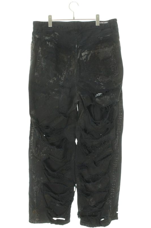 Balenciaga 745248 Tnw11 Super Destroyed Baggy Denim Pants Men's L