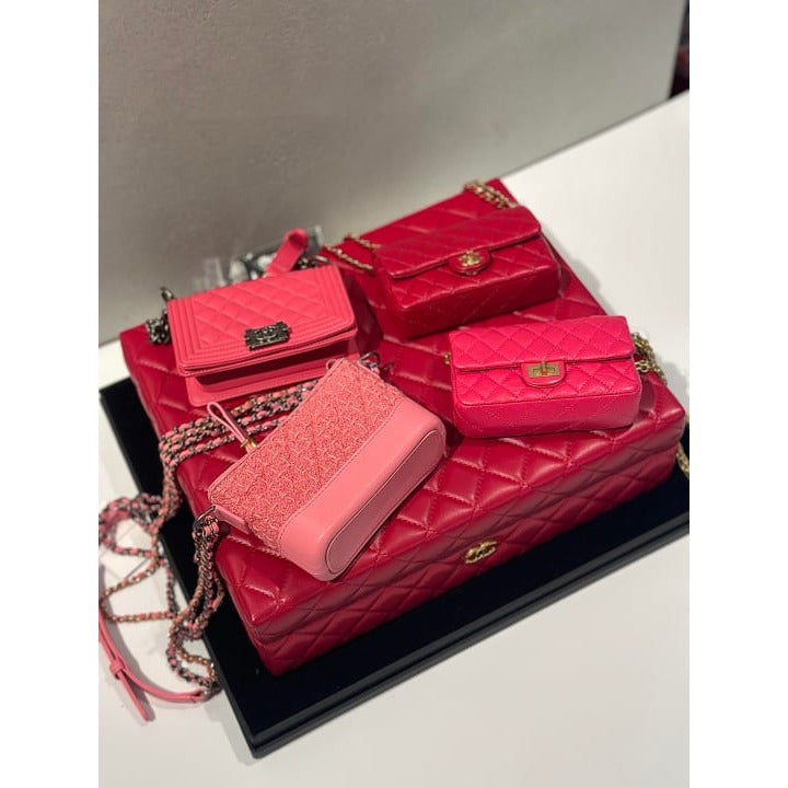 Chanel 4-piece Mini Chain Shoulder Bag Set Box Case 4 Stickers Cards