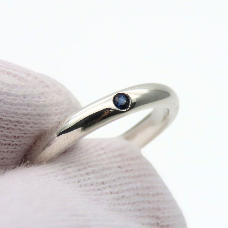 Tiffany & Co Ring - Ring Stacking Band Elsa Peretti 925 Silver Sapphire Approx