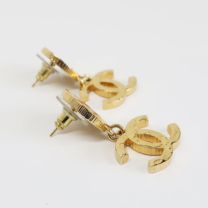 Chanel Earrings Coco Mark Gold Coco Mark Pair Unused Accessories