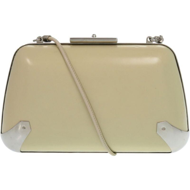 Balenciaga Gama 1 27276 Leather Metal Silver Hardware Ivory White Shoulder Bag