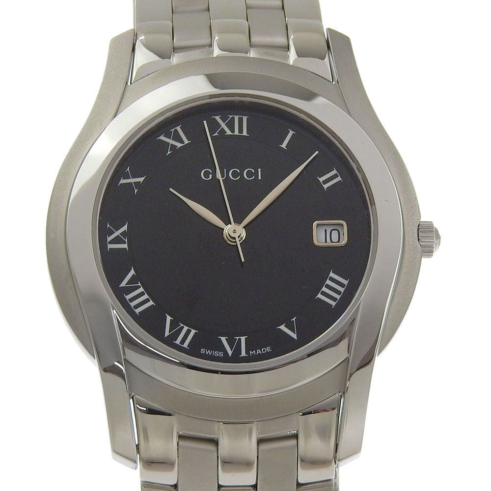 Gucci Class Stainless Steel Quartz Analog Display Black Dial Watch