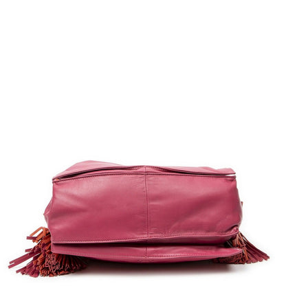 Loewe Bicolor Tassel Flamenco Pink Orange Calfskin Leather Messenger Bag — view 6