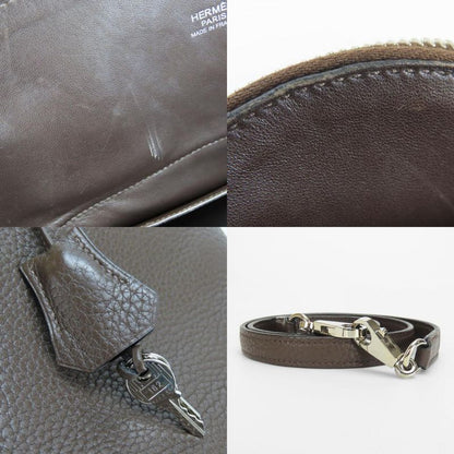 Hermes Handbag Bolide 31 Togo Chocolat Dark Brown Silver Hardware 2WAY Shoulder
