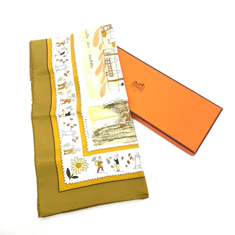 Hermes Scarf Carre 90 RE TOUR A LA Terre Going Home