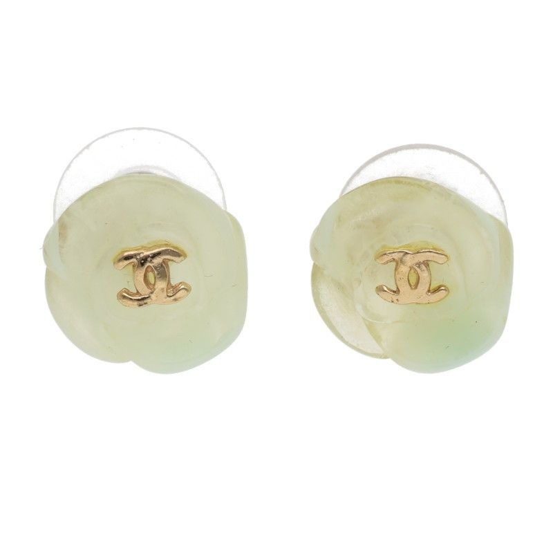 Chanel Camellia CC Logo Earrings