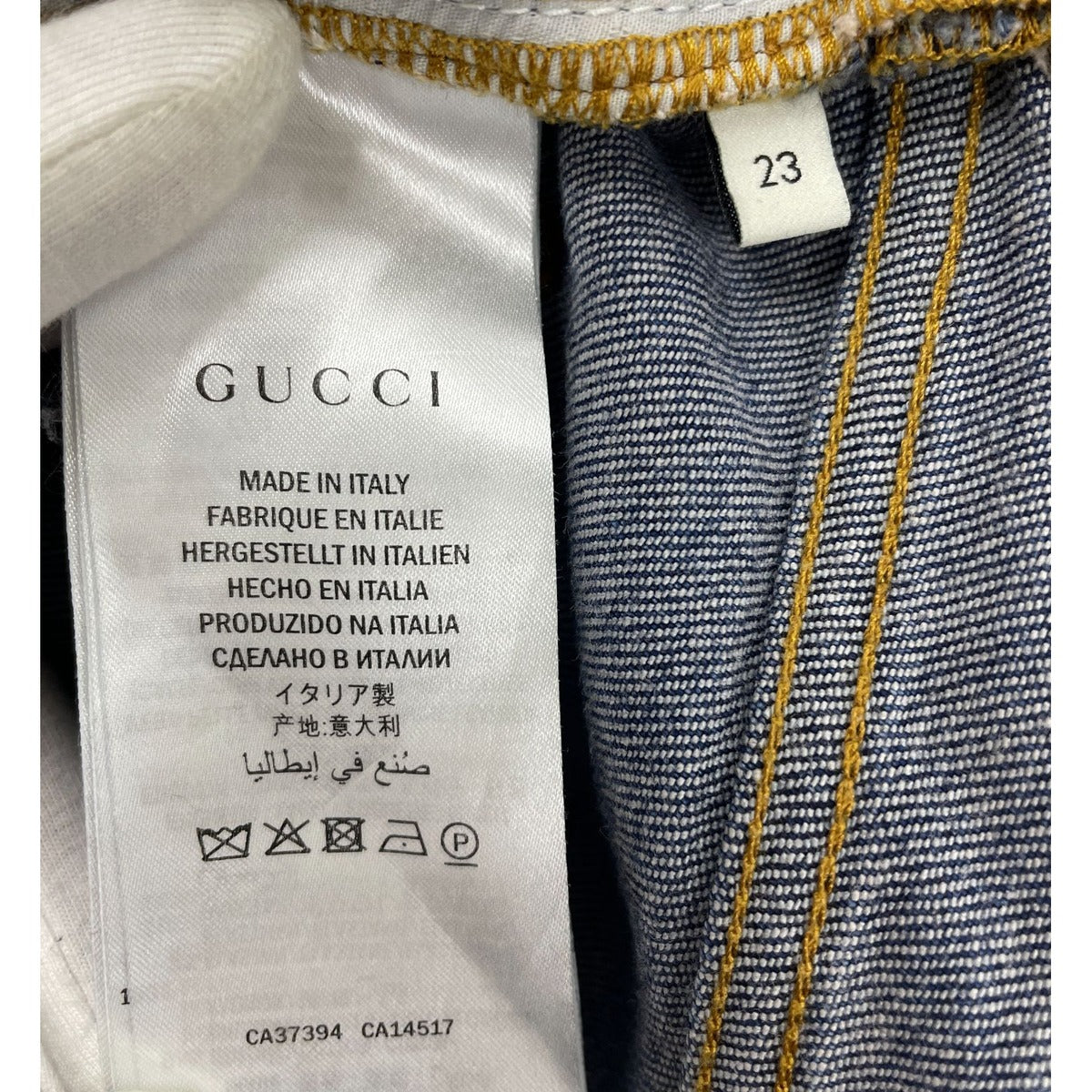 Gucci Cotton Applique Skinny Denim Pants 23 Blue — view 6