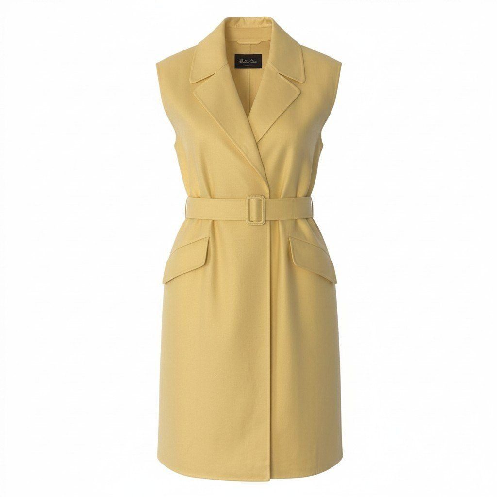 Loro Piana Cashmere Sleeveless Coat M Yellow with