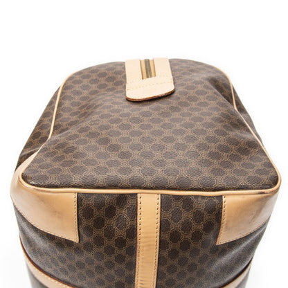 Celine Vintage Travel Boston Brown Tan Macadam Canvas Shoulder Bag — view 8