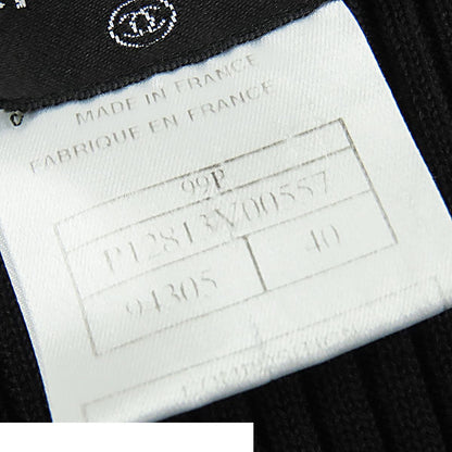 Chanel 99P Tank Top Black Cotton Rib Knit 40 — view 6