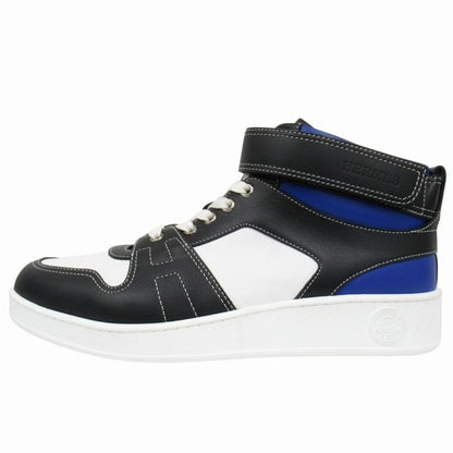 Hermes Freestyle Calfskin Leather Sneakers Shoes High Cut 42 White