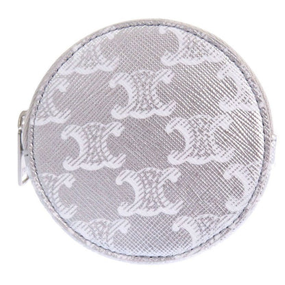 Celine Triomphe Leather Silver Coin Case 0117