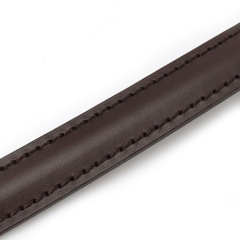 Louis Vuitton Shoulder Strap Leather Brown Adjustable Matte Silver Hardware