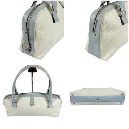 Bottega Veneta Marco Polo Bowling Bag Satchel White Light Blue Bluewhite — view 3