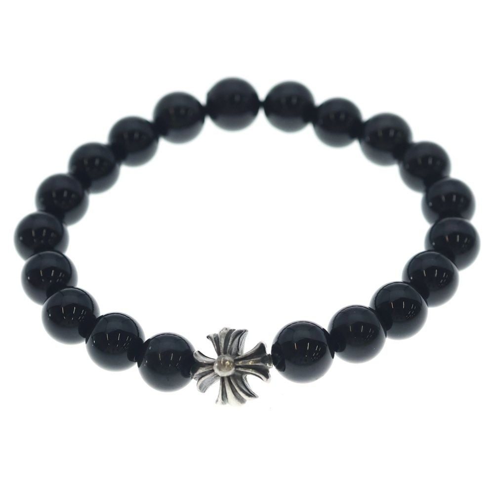 Chrome Hearts 8 mm Bead CH Plus Ball 8 mm Bracelet Black Silver