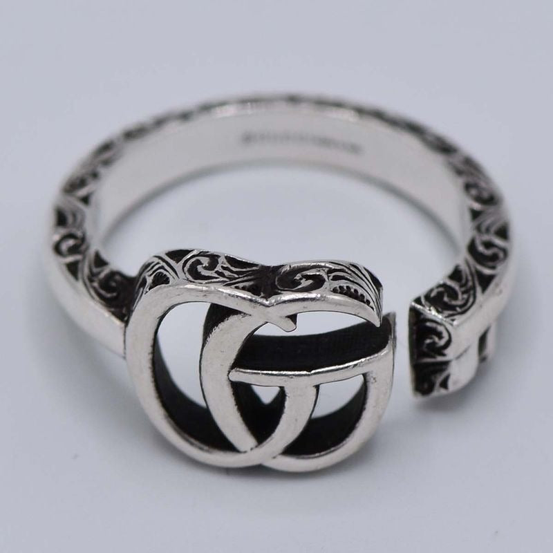 Gucci Ring Double G Key Size 15 5.7 Silver SV 925 Accessories