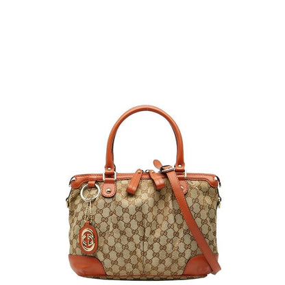 Gucci GG Canvas Sookie Shoulder Bag 2way Beige Orange