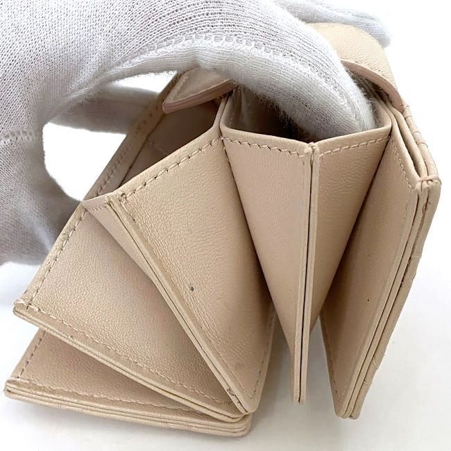 Christian Dior Card Case Beige Lady Dior Cannage