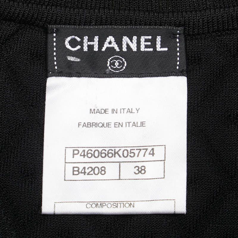 Chanel Sleeveless Dress Size:38 Black White Rayon Polypropylene Women's Chanel