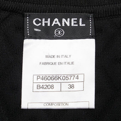 Chanel Sleeveless Dress Size:38 Black White Rayon Polypropylene Women's Chanel