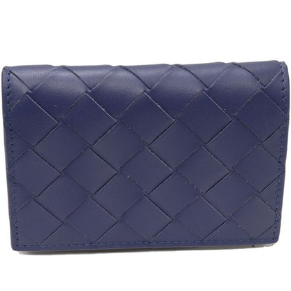 Bottega Veneta Business Card Holder With Depth Intrecciato Calf Blue Outlet