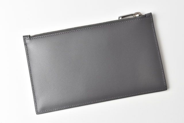 Unused Saint Laurent Paris Flap Pouch Clutch Bag Gray